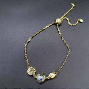 COACH Gold Heart Charm Bracelet